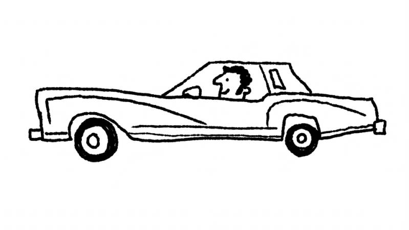 brain barber drawing of a car