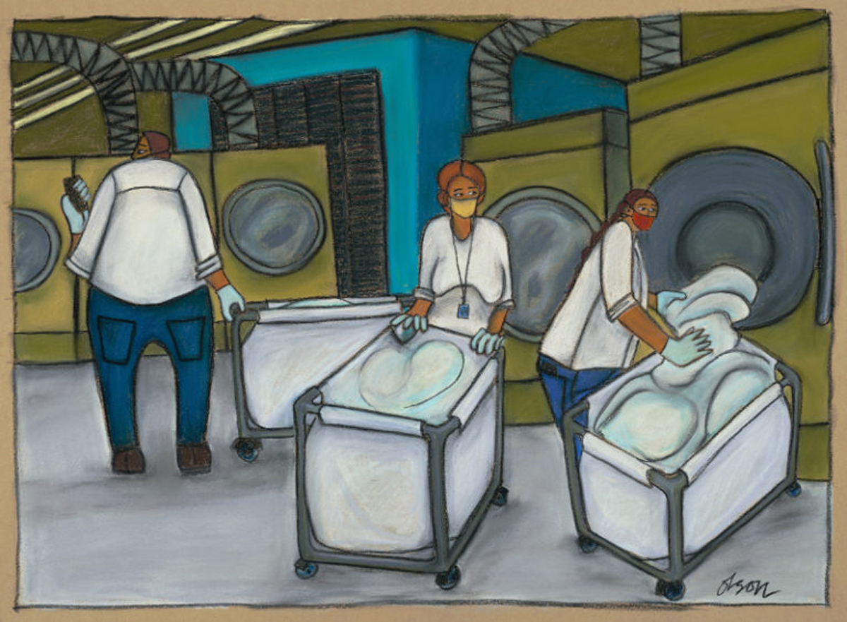 Painting of laundry workers